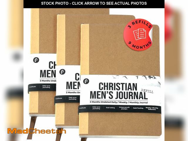 Lot 74-14151839 - Prazoli Christian Bible Prayer Journal For MEN 9-Month Refill - Study Scripture Notebook &amp; Plann...