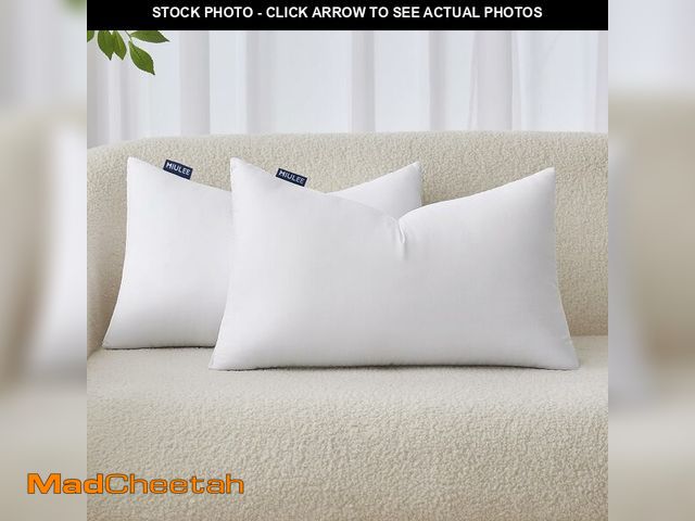Lot 74-12605483 - MIULEE 12x20 Inches Pillow Inserts Pack of 2, Decorative Throw Pillow Inserts for Couch - UNUSED