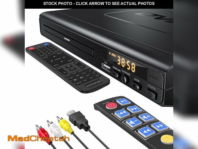 Lot 74-14425708 - ELECTCOM PRO Region-Free DVD Player for TV, with Large Button Remote - UNUSED