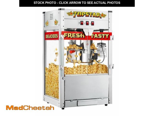 Lot 74-12162304 - Top Star Popcorn Machine - 12oz Stainless-Steel Kettle, Reject Kernel Tray, Warming Light, and Acces...