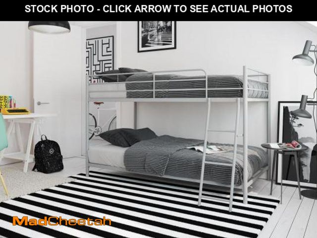 Lot 74-12479383 - Mainstays Small Space Junior Twin Over Twin Metal Bunk Bed, Silver - UNUSED