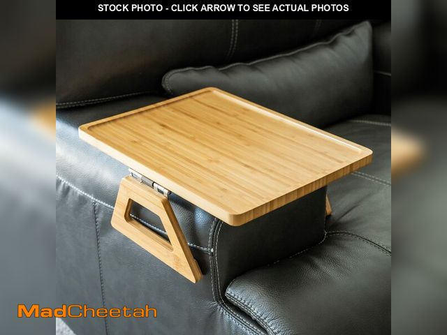 Lot 74-12716977 - Shamrock Home Bamboo Trayble Couch Arm Table, Clip On Tray Sofa Table for Couches. Sofa Arm Tray for...