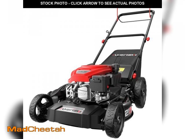 Lot 74-12337379 - AMERISUN Gas-Powered Lawn Mower Self-Propelled, 170cc OHV Engine with Air Cooling, 21" Steel Deck, 3...