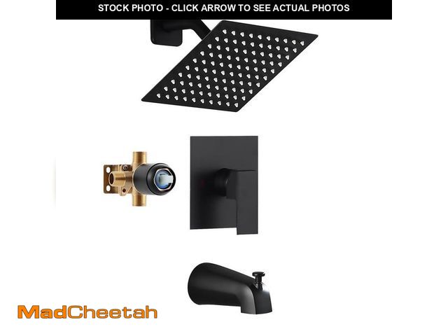 Lot 74-13798695 - AKLFGN Single Handle 2-Spray Tub and Shower Faucet 1.8 GPM in. Matte Black (Valve Included) - UNUSED