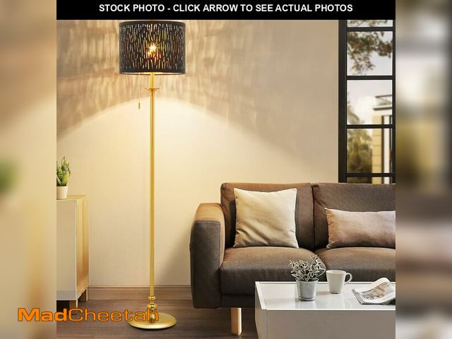 Lot 74-10824896 - Luvkczc Modern Floor Lamp, 60" Standing Lamp for Living Room with Fabric Lamp Shade&amp;Pull Chain, ...