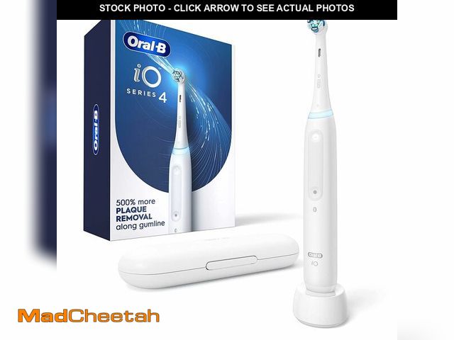 Lot 74-12704393 - Oral-B iO Series 4 Electric Toothbrush with (1) Brush Head, Rechargeable, White - UNUSED
