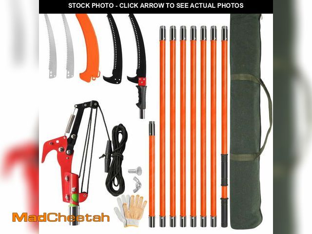 Lot 74-13780294 - Zimtown 26ft Pole Saws for Tree Trimming 2 IN 1 Manual Pole Saw Extendable Tree Pruner,Orange - UNUS...