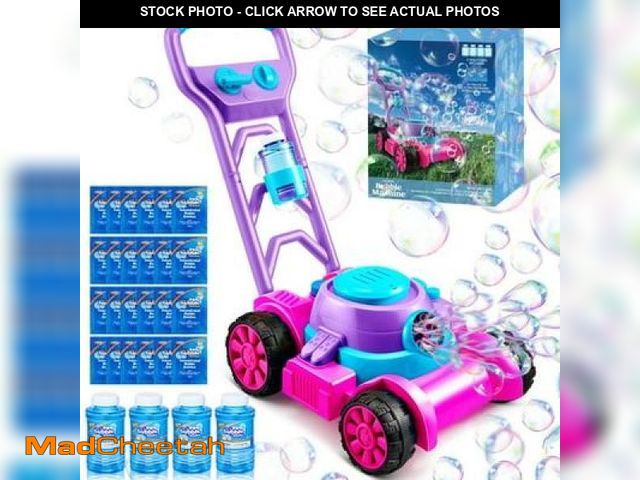 Lot 74-12166654 - (MISSING SOAP) SYNCFUN Bubble Lawn Mower  Bubble Machine Summer Outdoor Toys for Toddlers 1-3  Pink ...