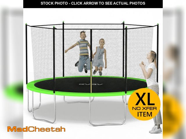 Lot 74-13610104 - GVDV Outdoor Trampoline, 14' Backyard Recreational Trampoline with Enclosure for Kids &amp; Adults -...