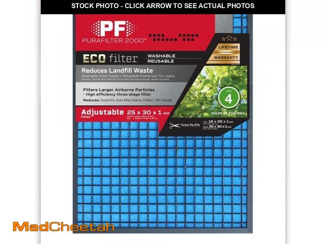 Lot 74-12517974 - PURAFILTER 2000 25 in. x 30 in. x 1 ECO Washable Air Filter FPR4 - UNUSED