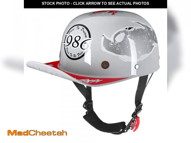 Lot 74-11559011 - Woljay Vintage Retro Open Face Motorcycle Helmet Baseball Cap Half Helmets Men Women for Moped Cap J...