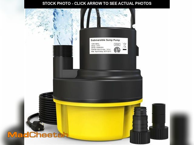Lot 74-13573709 - QIOMALA Submersible Sump Pump, 1HP 3200GPH Portable Water Pump Clean Dirty Water, Utility Pump with ...