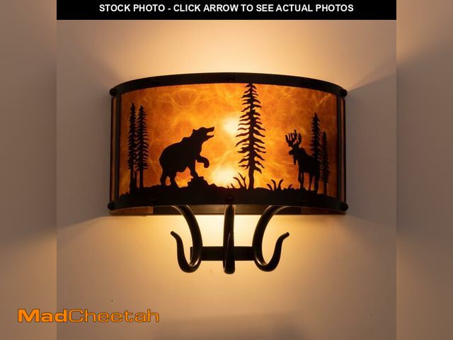 Lot 74-12506342 - TOCHIC Wall Sconce, Black Forest Wall Lights with Lamp Shade, Indoor Wall Mount Lighting Rustic West...