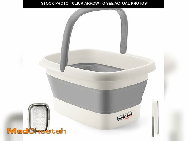 Lot 74-13540737 - Beinilai Collapsible Foot Bath Basin for Soaking Feet,Foot Soak Tub,Plastic Foot Bucket with Handles...
