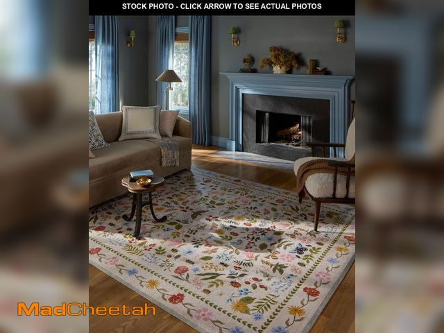 Lot 74-12366157 - Loloi Rifle Paper Co. Canopy Collection CNP-04 Cream/Multi 2'-0" x 3'-0" Accent Rug - UNUSED