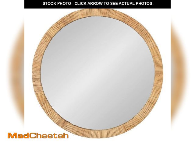 Lot 74-13510283 - Kate and Laurel Rahfy 27.75 in. W x 27.75 in. H Round MDF Natural Wall Mirror - UNUSED