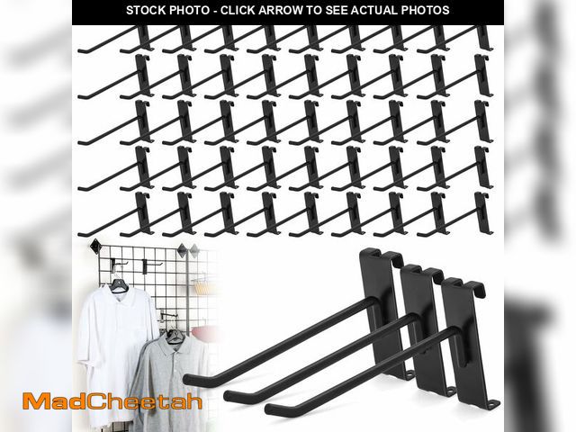 Lot 74-14377408 - 60 Pcs Gridwall Hooks, 6 Inch Grid Wall Hook Display for Gridwall Panels, 20 Lbs Load Heavy Duty Hoo...