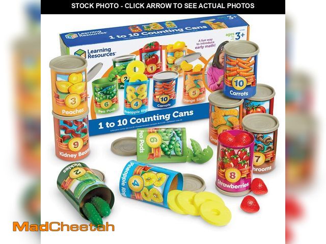 Lot 74-14382372 - Learning Resources One to Ten Counting Cans - 65 Pieces, Ages 3+, Toddler Activities, Preschool Pret...