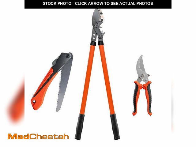 Lot 74-13780133 - 3PCS Lopper Hedge Shears&amp;Hand Saw, Heavy Duty Lopper for Gardening Plants, Flowers and Tree Trim...
