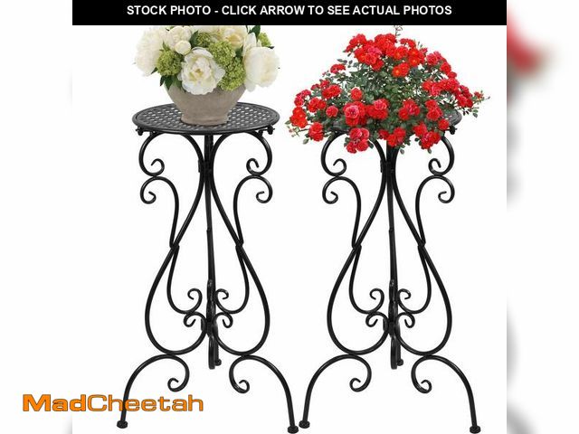 Lot 74-12456930 - NAKUPE Metal Plant Stands Indoor Outdoor, Heavy Duty Flower Pot stand 22.5 inch Tall, Planter Pedest...