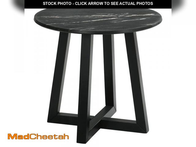 Lot 74-12424619 - *SEE DETAILS* Coaster Skylark 23.5 in. Letizia and Light Oak Round Marble-like Top End Table *SEE DE...