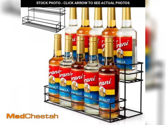 Lot 74-11552272 - kimilus 10 Bottle Capacity Coffee Syrup Organizer 2 Tier Coffee Syrup Stand Shelf for Coffee Bar Kit...