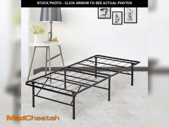 Lot 74-14438471 - FDW Black Metal Bed Frame Platform Twin Size 14 Inch Heavy Duty Steel - UNUSED