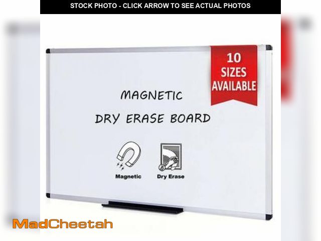 Lot 74-12165851 - VIZ-PRO Dry Erase Board/Magnetic Whiteboard, 8' X 4', Silver Aluminum Frame (1850693) - UNUSED