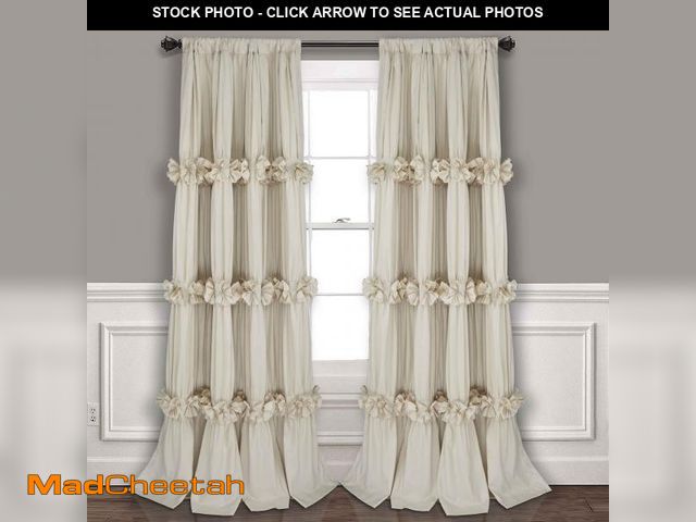 Lot 74-11551255 - Homechoice Decor Thermal Insulated Blackout Window Curtains, 54" W x 84" L (Pair), Boho Ruched Windo...