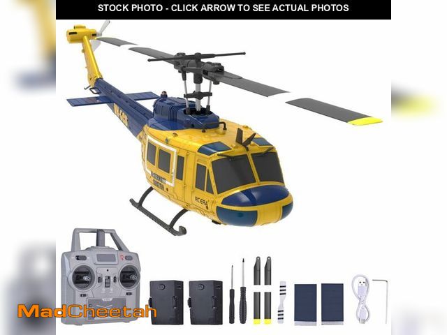 Lot 74-13622124 - Authticar RC Helicopter, 1:48 Scale UH-1 Huey Military Helicopter with 6CH Single Propeller Aileronl...