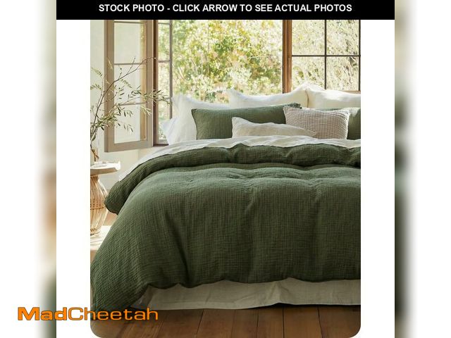 Lot 74-14045521 - Bedsure 100% Muslin Cotton Duvet Cover Queen Size - Ultra-Soft Gauze Duvet Cover, PureWoven Breathab...