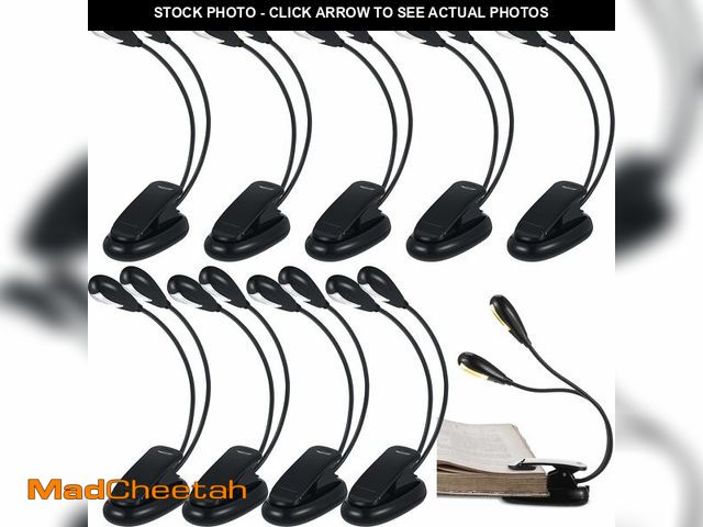 Lot 74-14152416 - Rossesay 10 Pcs LED Book Light USB and AAA Battery Operated Music Stand Clip on Reading Light 4 Brig...