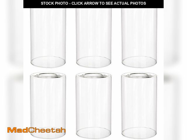 Lot 74-12961152 - Hedume 6 Pack Clear Glass Shades Replacement, 5.7" Height - 3.5" Diameter - 1.7" Fitter, High Transm...