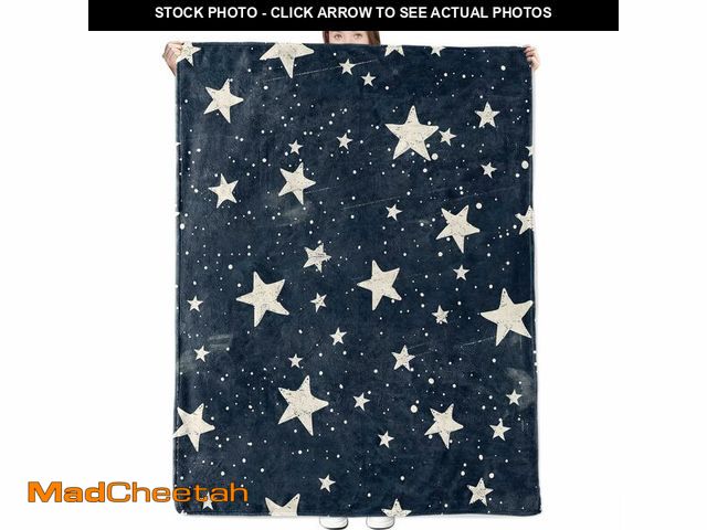 Lot 74-14146657 - dongprom Starry Night Blanket Stars and Galaxy Pattern on Navy Blue Background Throw Blankets Lightw...