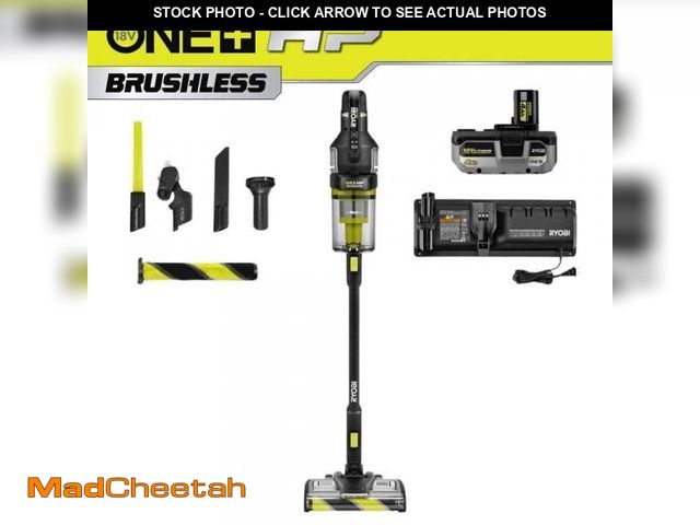 Lot 74-12032466 - RYOBI ONE+ HP 18V Brushless Cordless Advanced WHISPER Series Stick Vacuum Kit with Plush Roller Bar ...