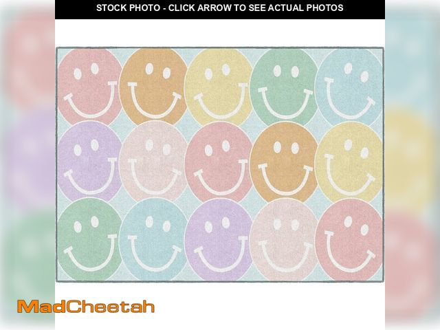 Lot 74-12899013 - Flagship Carpets Schoolgirl Style Pastel Rainbow Smileys Educational Area Rug for Kids Room Seating ...