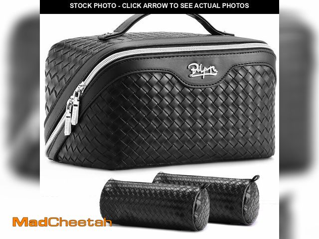 Lot 74-12970193 - BOYATU Travel Makeup Bags for Women: 3 Pcs Large Make up Bags Set - Vegan Leather Cosmetic Bag for T...