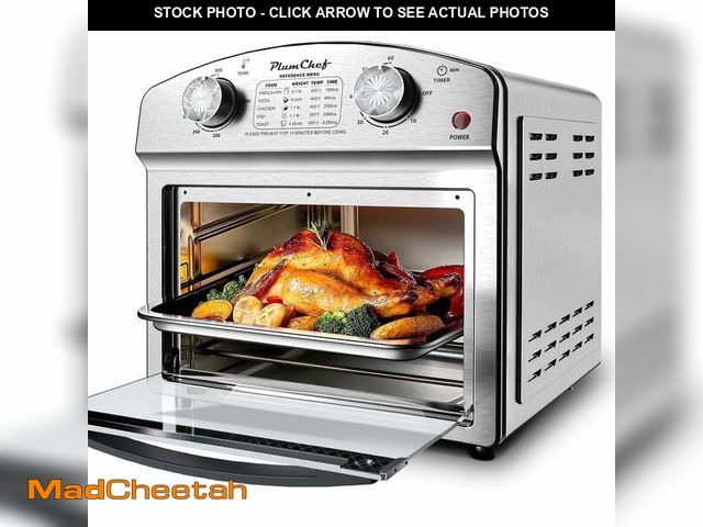 Lot 74-12803334 - Plum Chef 13QT Air Fryer, 4-Slice Air Fryer Toaster Oven, Space Saving, Visible Window, Oil Free, 15...