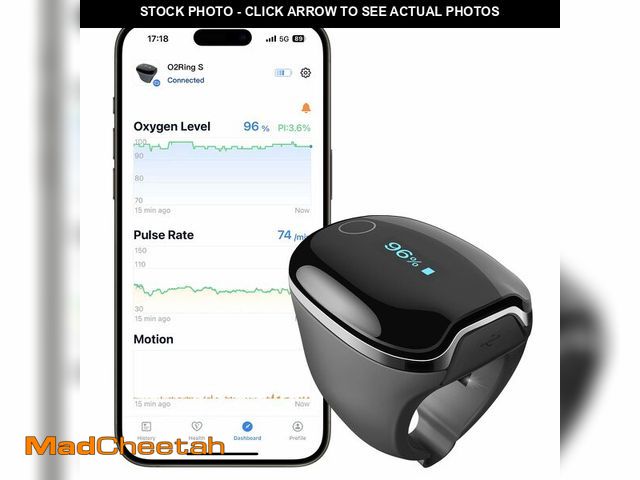 Lot 74-14054514 - Wellue O2Ring-S Oxygen Monitor with Vibration Reminder, Bluetooth Pulse Oximeter Tracks SPO2 and Pul...