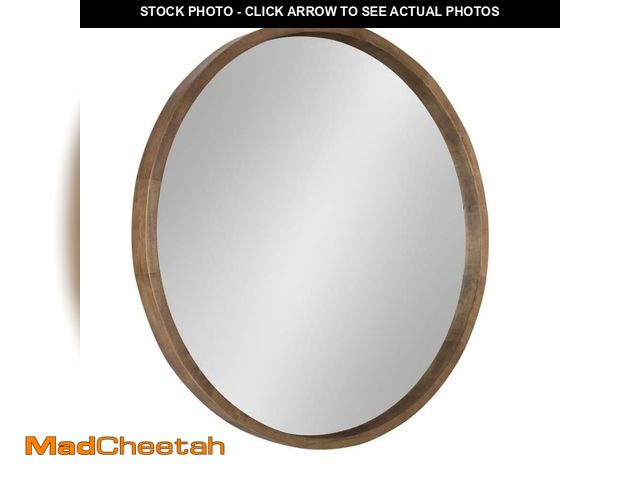 Lot 74-13821323 - Kate and Laurel Medium Round Rustic Brown Contemporary Mirror (30 in. H x 30 in. W) - UNUSED