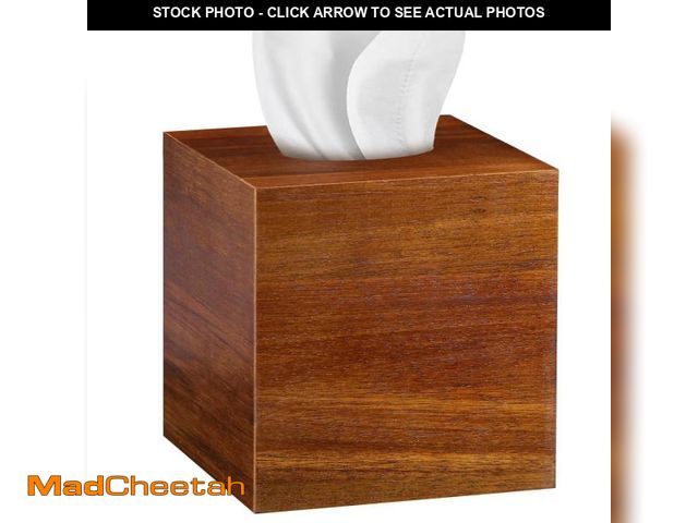 Lot 74-11547273 - BIBELUN Square Tissue Box Cover,Acacia Wood Tissue Box Holder for Desktop Nightstand Bathroom Office...