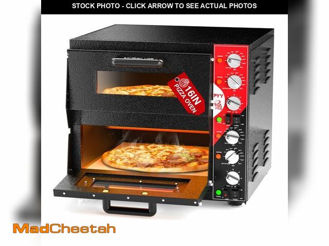 Lot 74-13791453 - PYY Indoor 16in Pizza Oven - Double Decker Electric Pizza Ovens Countertop with Pizza Stone, 60-Min ...