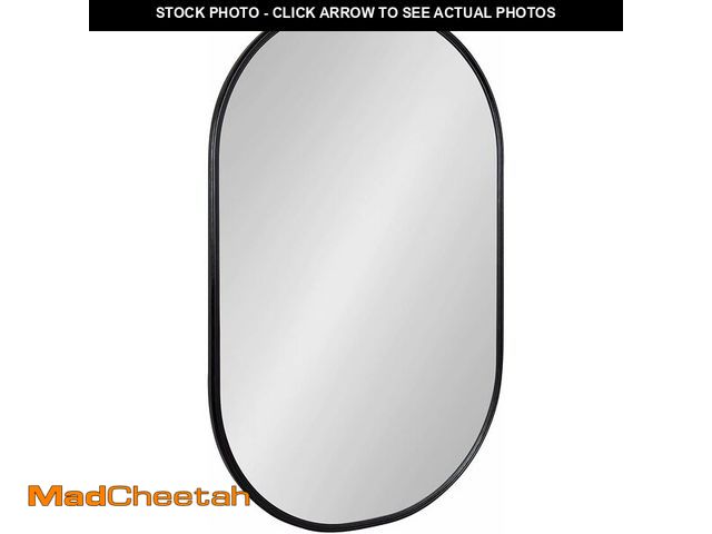 Lot 74-13581754 - Kate and Laurel Caskill Modern Capsule Mirror; 22 x 34; Black; Rounded Rectangular Narrow Mirror for...