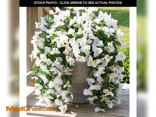Lot 74-14333870 - Faux Bougainvillea Artificial Flowers for Outdoors Fake Plants Outside Decoration, 2 PCS White Faux ...