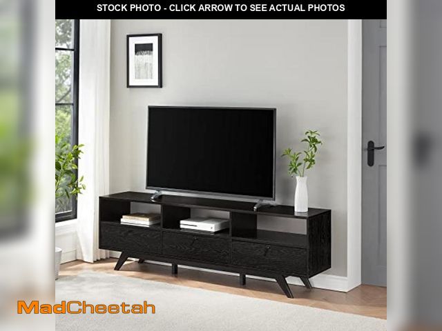 Lot 74-12378042 - MCM TV Stand with Closed Storage, One Size, Black - UNUSED