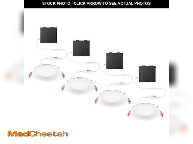 Lot 74-12893673 - Commercial Electric Premium Series 4 In. LED, 2-Level Lumen Select, Baffle Canless Recessed Light, A...