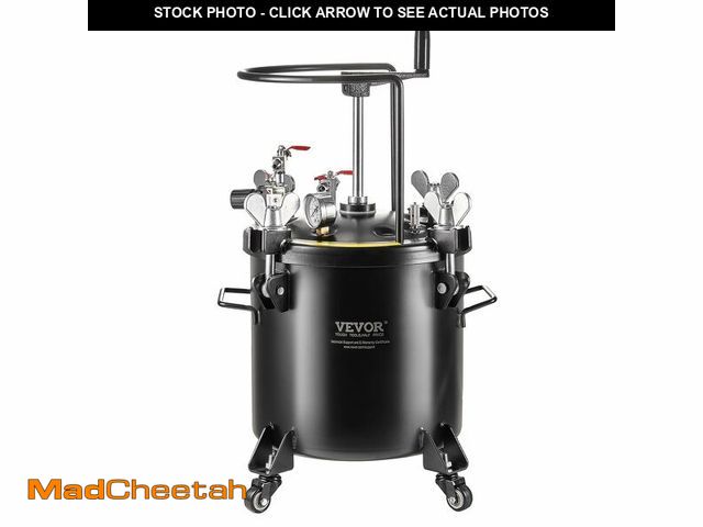 Lot 74-12615972 - VEVOR Spray Paint Pressure Pot, 20L/5gal Pressure Pot Tank, 70 psi Adjustale Pressure, Steel Pressur...