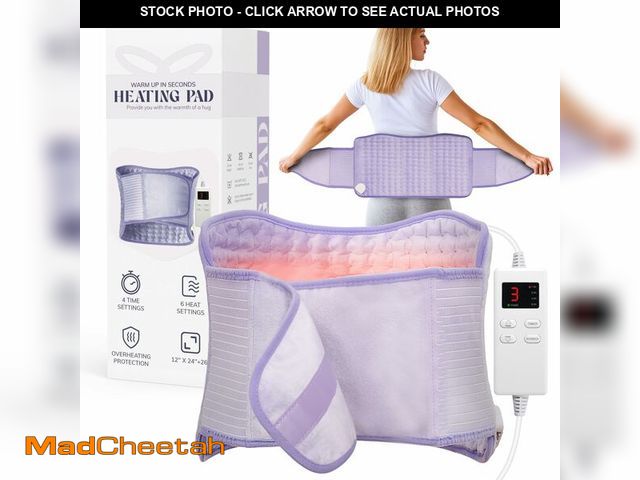 Lot 74-13950448 - Heating Pad for Period Cramps, Upgraded Wrap Heating Pad for Back Pain Relief, Large 12''x 24''Heat ...