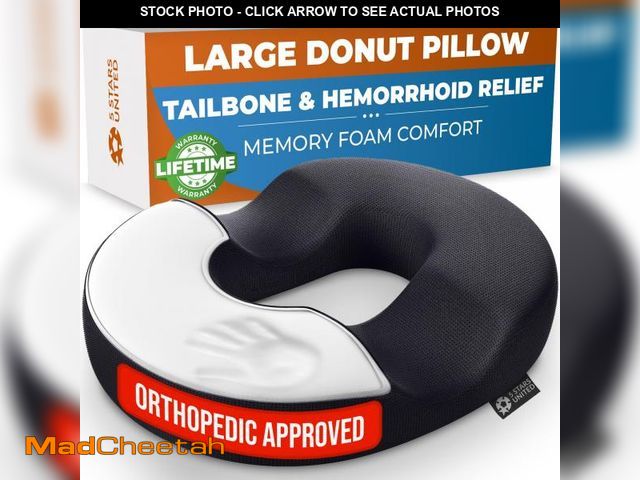 Lot 74-12302682 - 5 STARS UNITED Donut Pillow Hemorrhoid Tailbone Cushion Ã¢â¬â Large Cushion for Pain Relief Ã¢â¬...