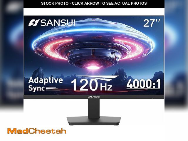 Lot 74-13710462 - SANSUI 27 Inch Computer Monitor 120Hz, FHD 1080P Monitor, HDMI DP Ports FreeSync, HDR 110% sRGB, Til...